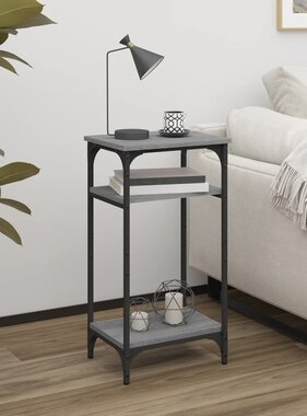 VidaXL Bijzettafel 40x30x75 cm bewerkt hout grijs sonoma eikenkleurig