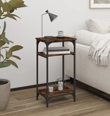 VidaXL Bijzettafel 40x30x75 cm bewerkt hout gerookt eikenkleurig