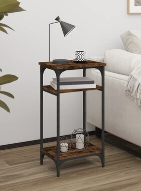 VidaXL Bijzettafel 40x30x75 cm bewerkt hout gerookt eikenkleurig