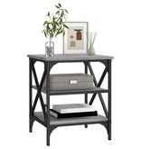 VidaXL Bijzettafel 40x42x50 cm bewerkt hout grijs sonoma eikenkleurig