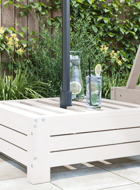 VidaXL Parasolvoetbedekking massief grenenhout wit