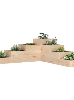 VidaXL Plantenbak 4-laags 106x104,5x36 cm massief grenenhout