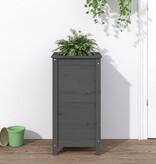 VidaXL Plantenbak 40x40x78 cm massief grenenhout grijs