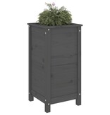 VidaXL Plantenbak 40x40x78 cm massief grenenhout grijs