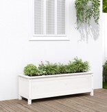 VidaXL Plantenbak verhoogd 119,5x40x39 cm massief grenenhout wit