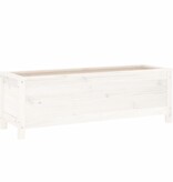 VidaXL Plantenbak verhoogd 119,5x40x39 cm massief grenenhout wit