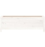 VidaXL Plantenbak verhoogd 119,5x40x39 cm massief grenenhout wit