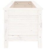 VidaXL Plantenbak verhoogd 119,5x40x39 cm massief grenenhout wit
