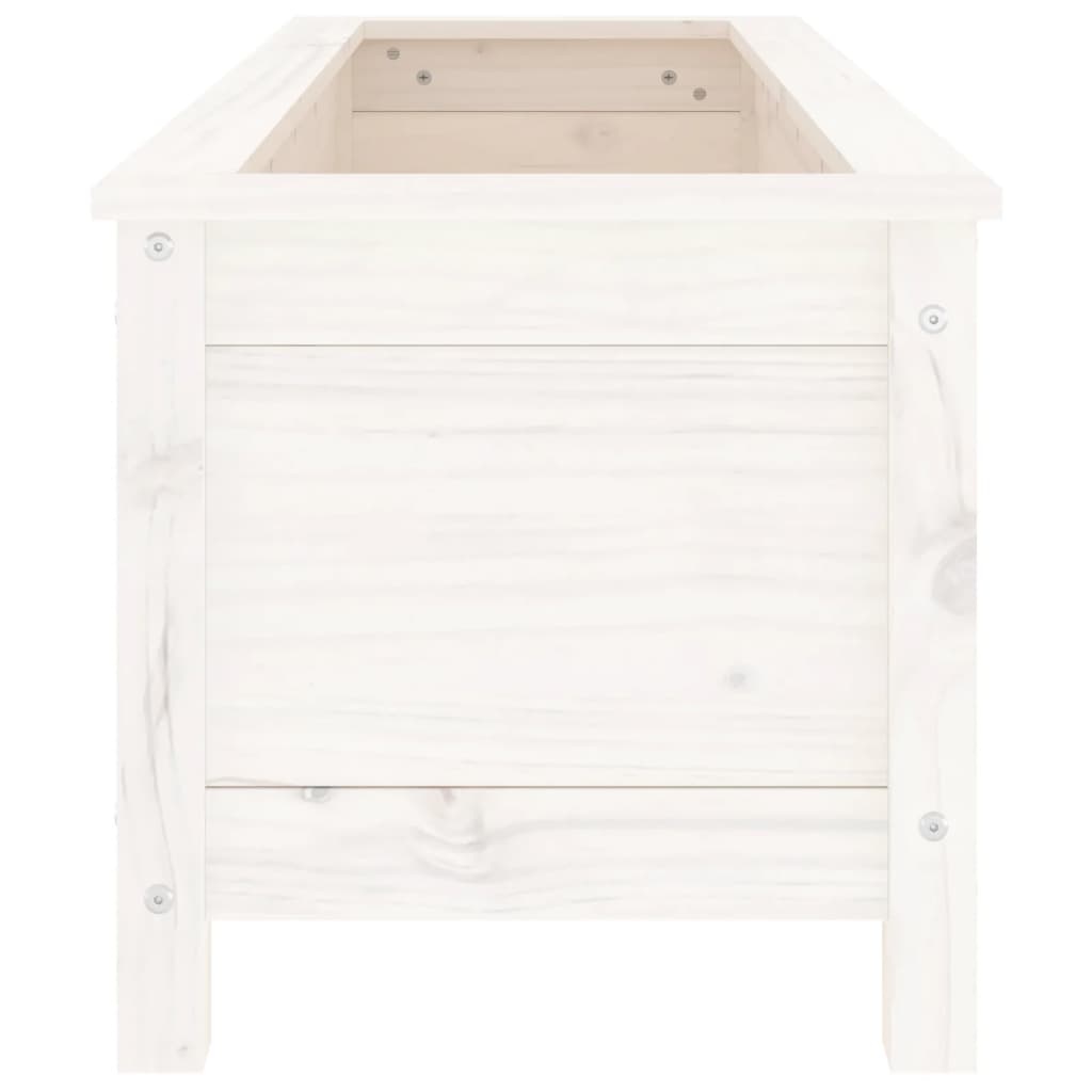 VidaXL Plantenbak verhoogd 119,5x40x39 cm massief grenenhout wit