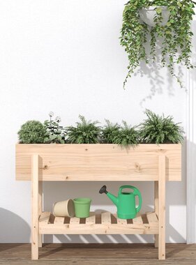 VidaXL Plantenbak verhoogd 101x30x69 cm massief grenenhout