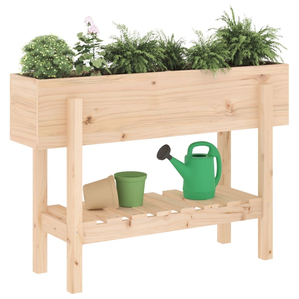 VidaXL Plantenbak verhoogd 101x30x69 cm massief grenenhout