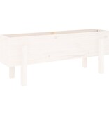 VidaXL Plantenbak verhoogd 101x30x38 cm massief grenenhout wit