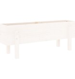 VidaXL Plantenbak verhoogd 101x30x38 cm massief grenenhout wit