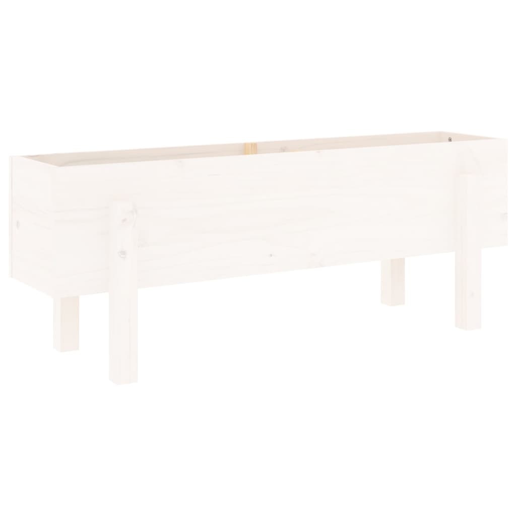 VidaXL Plantenbak verhoogd 101x30x38 cm massief grenenhout wit