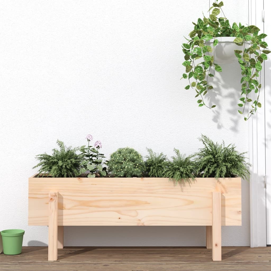 VidaXL Plantenbak verhoogd 101x30x38 cm massief grenenhout