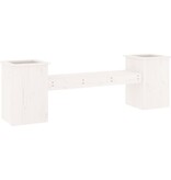 VidaXL Bankje met plantenbakken 184,5x39,5x56,5 cm grenenhout wit