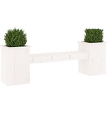 VidaXL Bankje met plantenbakken 184,5x39,5x56,5 cm grenenhout wit