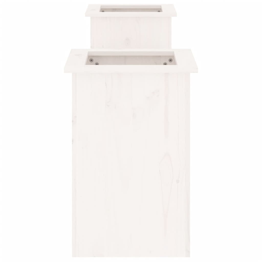 VidaXL Bankje met plantenbakken 184,5x39,5x56,5 cm grenenhout wit