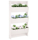 VidaXL Plantenbak wandmontage 3-laags 60x18,5x110 cm grenenhout wit