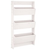 VidaXL Plantenbak wandmontage 3-laags 60x18,5x110 cm grenenhout wit