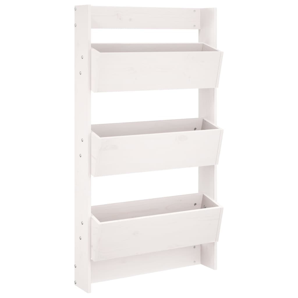 VidaXL Plantenbak wandmontage 3-laags 60x18,5x110 cm grenenhout wit