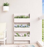 VidaXL Plantenbak wandmontage 3-laags 60x18,5x110 cm grenenhout wit