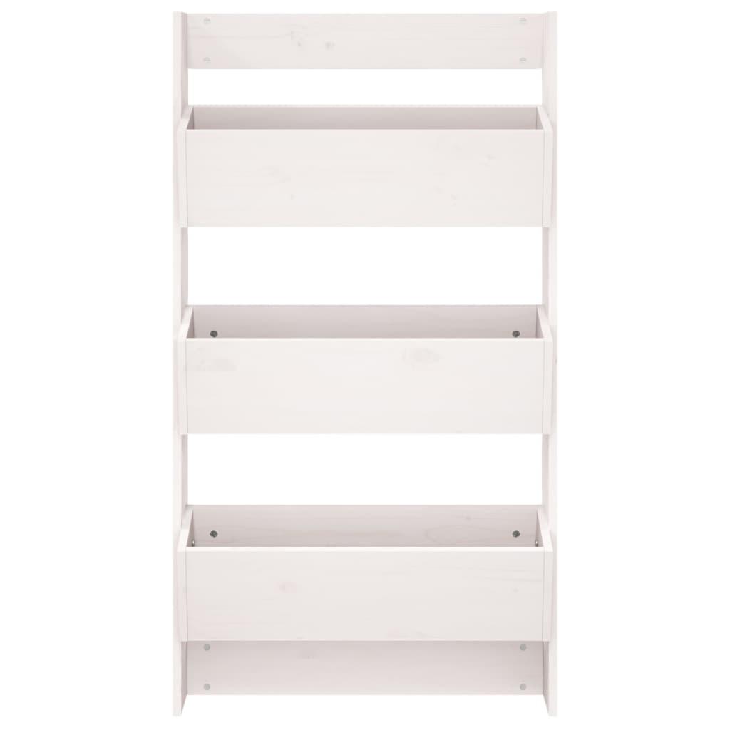 VidaXL Plantenbak wandmontage 3-laags 60x18,5x110 cm grenenhout wit