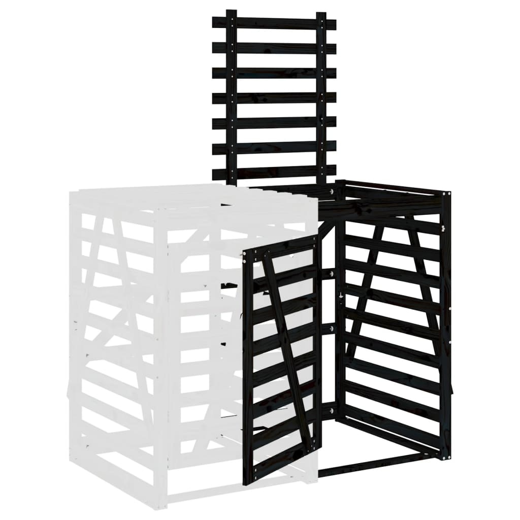 VidaXL Containerberging verlengstuk massief grenenhout zwart