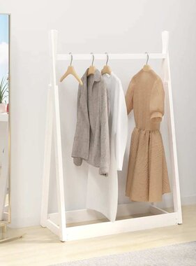 VidaXL Kledingrek 100x45x150 cm massief grenenhout wit