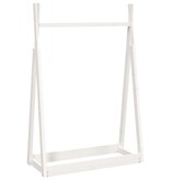 VidaXL Kledingrek 100x45x150 cm massief grenenhout wit