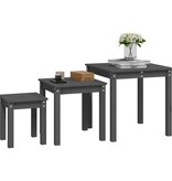 VidaXL Tafeltjesset 3 st massief grenenhout grijs