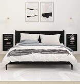 VidaXL Nachtkastjes wandgemonteerd 2 st massief grenenhout zwart