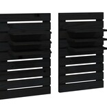 VidaXL Nachtkastjes wandgemonteerd 2 st massief grenenhout zwart