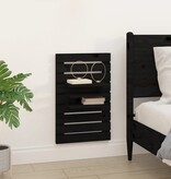 VidaXL Nachtkastjes wandgemonteerd 2 st massief grenenhout zwart