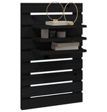 VidaXL Nachtkastjes wandgemonteerd 2 st massief grenenhout zwart