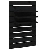 VidaXL Nachtkastjes wandgemonteerd 2 st massief grenenhout zwart