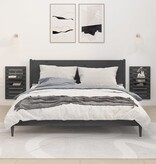 VidaXL Nachtkastjes wandgemonteerd 2 st massief grenenhout grijs