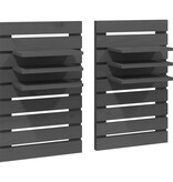 VidaXL Nachtkastjes wandgemonteerd 2 st massief grenenhout grijs