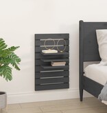 VidaXL Nachtkastjes wandgemonteerd 2 st massief grenenhout grijs