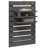 VidaXL Nachtkastjes wandgemonteerd 2 st massief grenenhout grijs