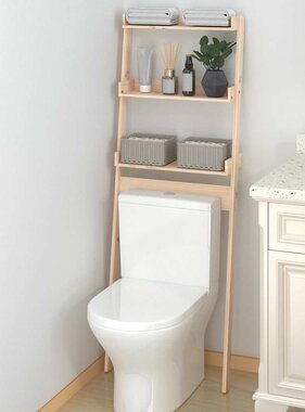 VidaXL Toiletrek 63,5x32x179 cm massief grenenhout