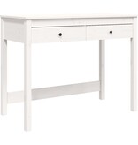 VidaXL Bureau met lades 100x50x78 cm massief grenenhout wit