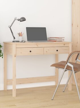 VidaXL Bureau met lades 100x50x78 cm massief grenenhout