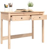 VidaXL Bureau met lades 100x50x78 cm massief grenenhout