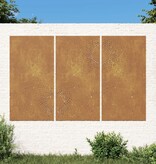 VidaXL Wanddecoratie tuin 3 st zonontwerp 105x55 cm cortenstaal