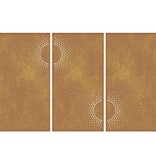 VidaXL Wanddecoratie tuin 3 st zonontwerp 105x55 cm cortenstaal