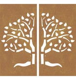 VidaXL Wanddecoratie tuin 2 st boomontwerp 105x55 cm cortenstaal