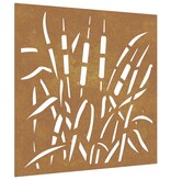 VidaXL Wanddecoratie tuin grasontwerp 55x55 cm cortenstaal