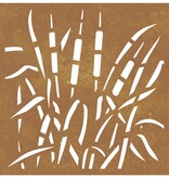 VidaXL Wanddecoratie tuin grasontwerp 55x55 cm cortenstaal