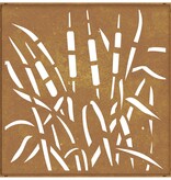 VidaXL Wanddecoratie tuin grasontwerp 55x55 cm cortenstaal